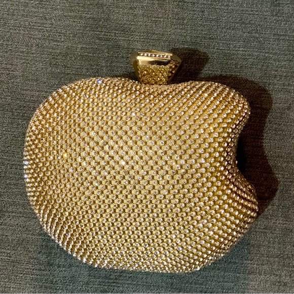 Handbags - Gold Jeweled Apple Clutch